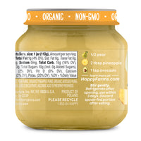 Happy Family Happy Baby Stage 2 Clearly Crafted Jars - Pears, Pineapple & Avocados, 113 g.