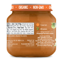 Happy Family Happy Baby Stage 2 Clearly Crafted Jars - Carrots & Peas, 113 g.