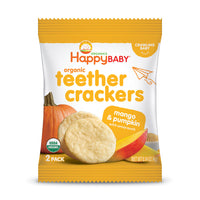 Happy Family Happy Baby Organic Teether Cracker- Mango & Pumpkin, 12 x4 g.