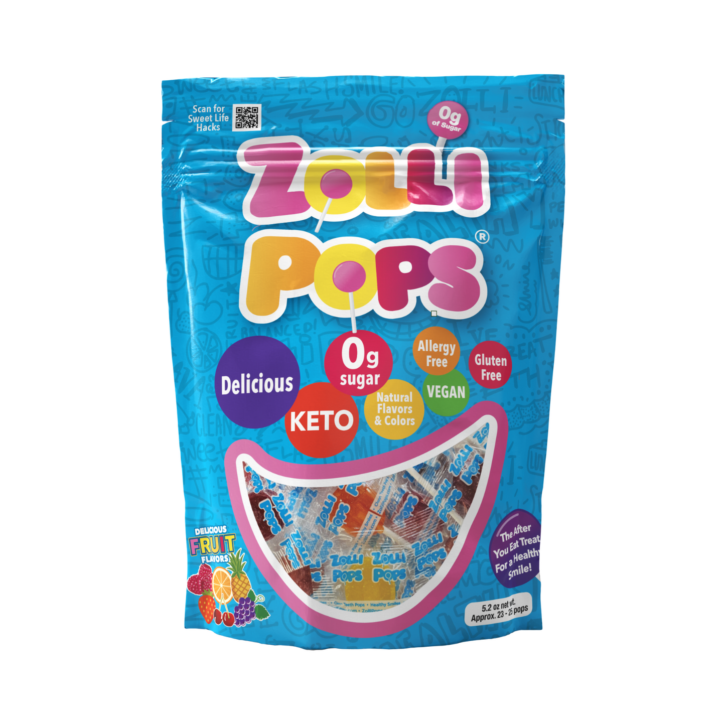 Zollipops Original Assorted Fruit, 147g