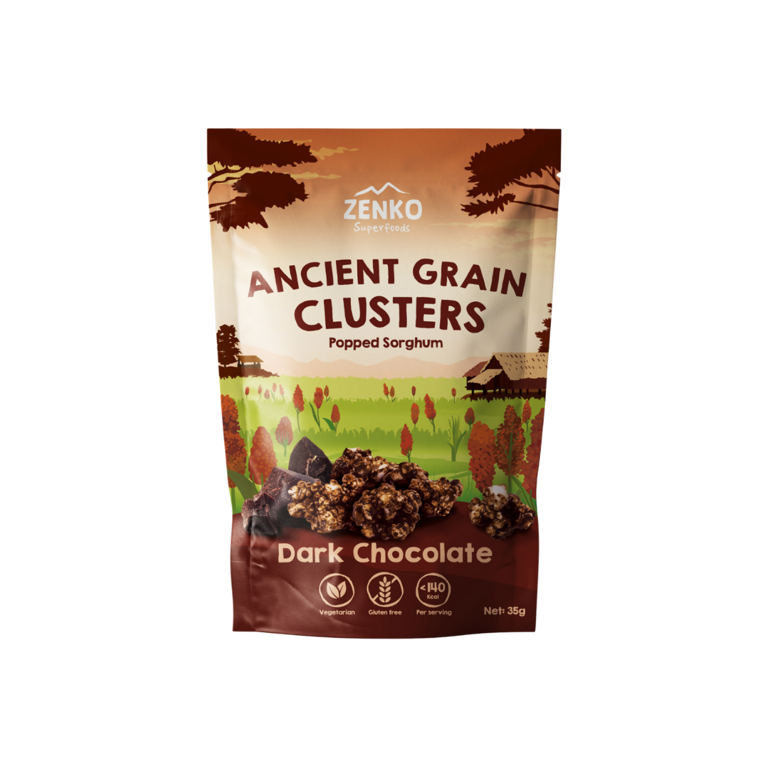 Zenko Superfoods Ancient Grain Clusters - Dark Chocolate 35g