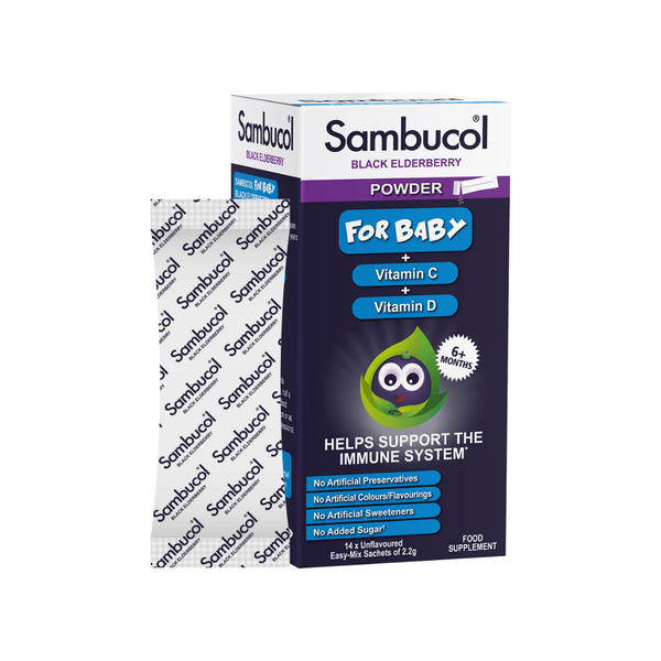 Sambucol Black Elderberry Powder for Baby, 14 sachets. (Immune Booster Collection)