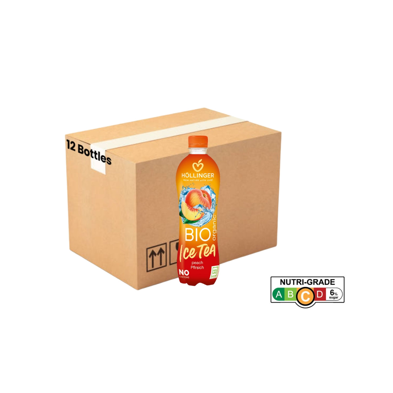 [Case of 12] Hollinger Organic Ice Tea Peach, 500ml
