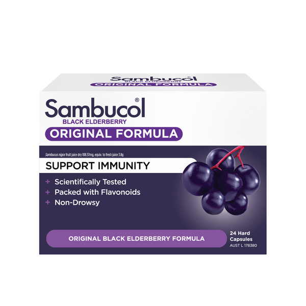 Sambucol Black Elderberry Original Formula (AUS version), 24 caps. *Authorised Exclusive Distributor
