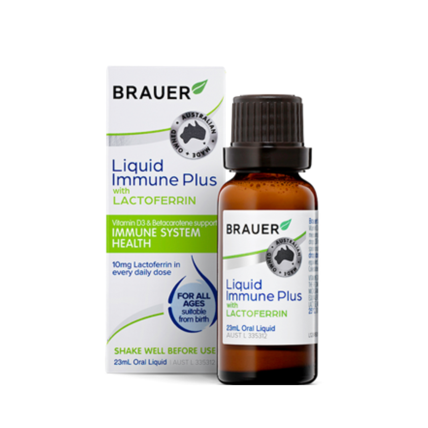 Brauer Liquid Immune Plus with Lactoferrin, 23ml.