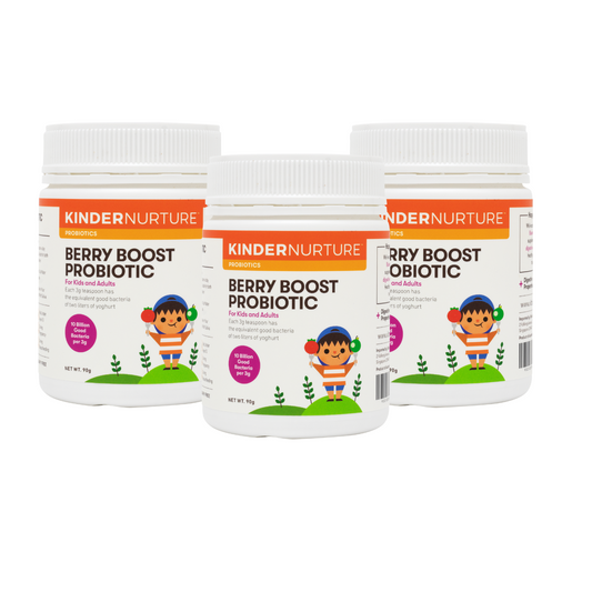 [25% Off Bundle Deal] 3 x KinderNurture Berry Boost Probiotic Powder, 90g - Exp. 30/06/24