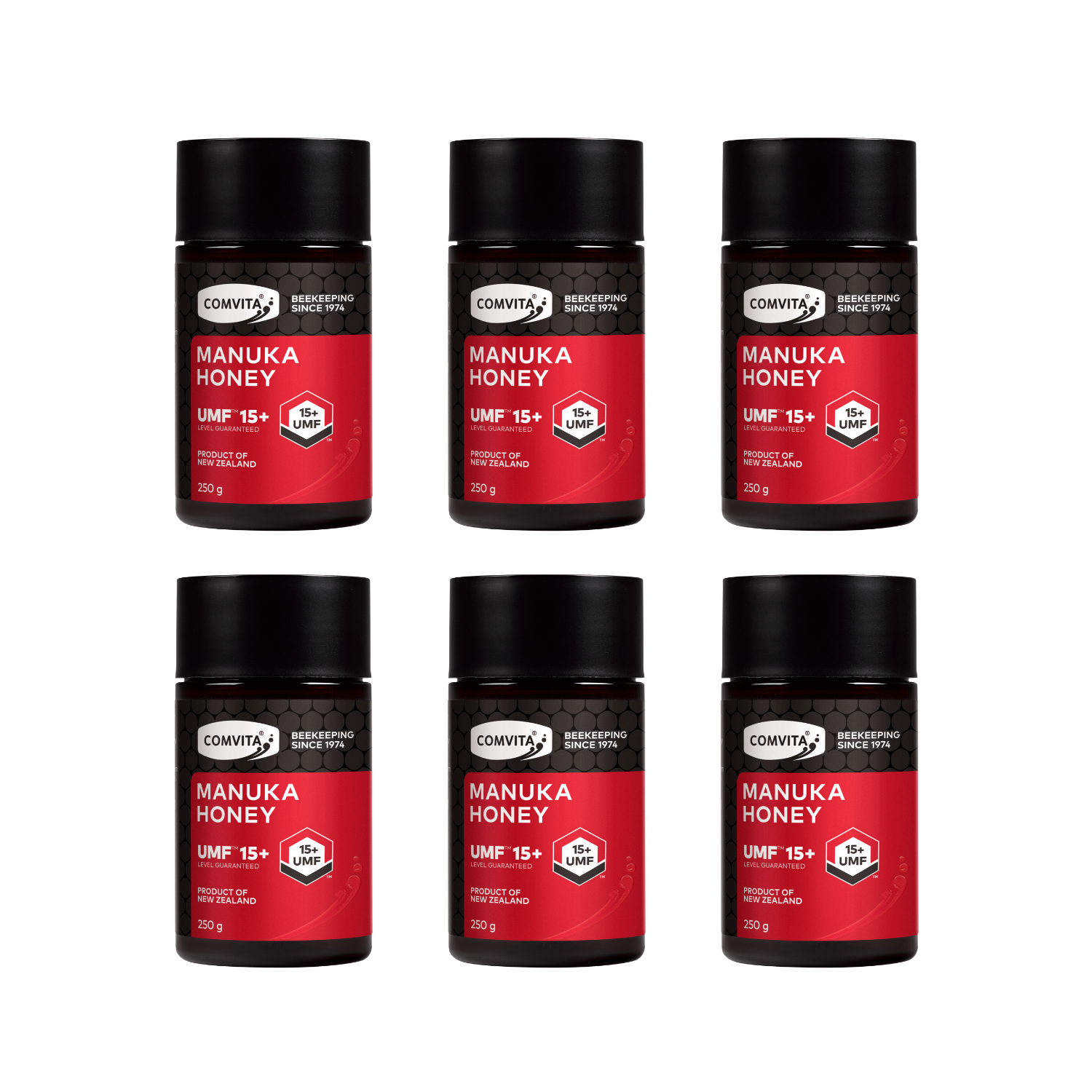 30% Off [Bundle of 6] Comvita Manuka Honey UMF™ 15+, 250 g.