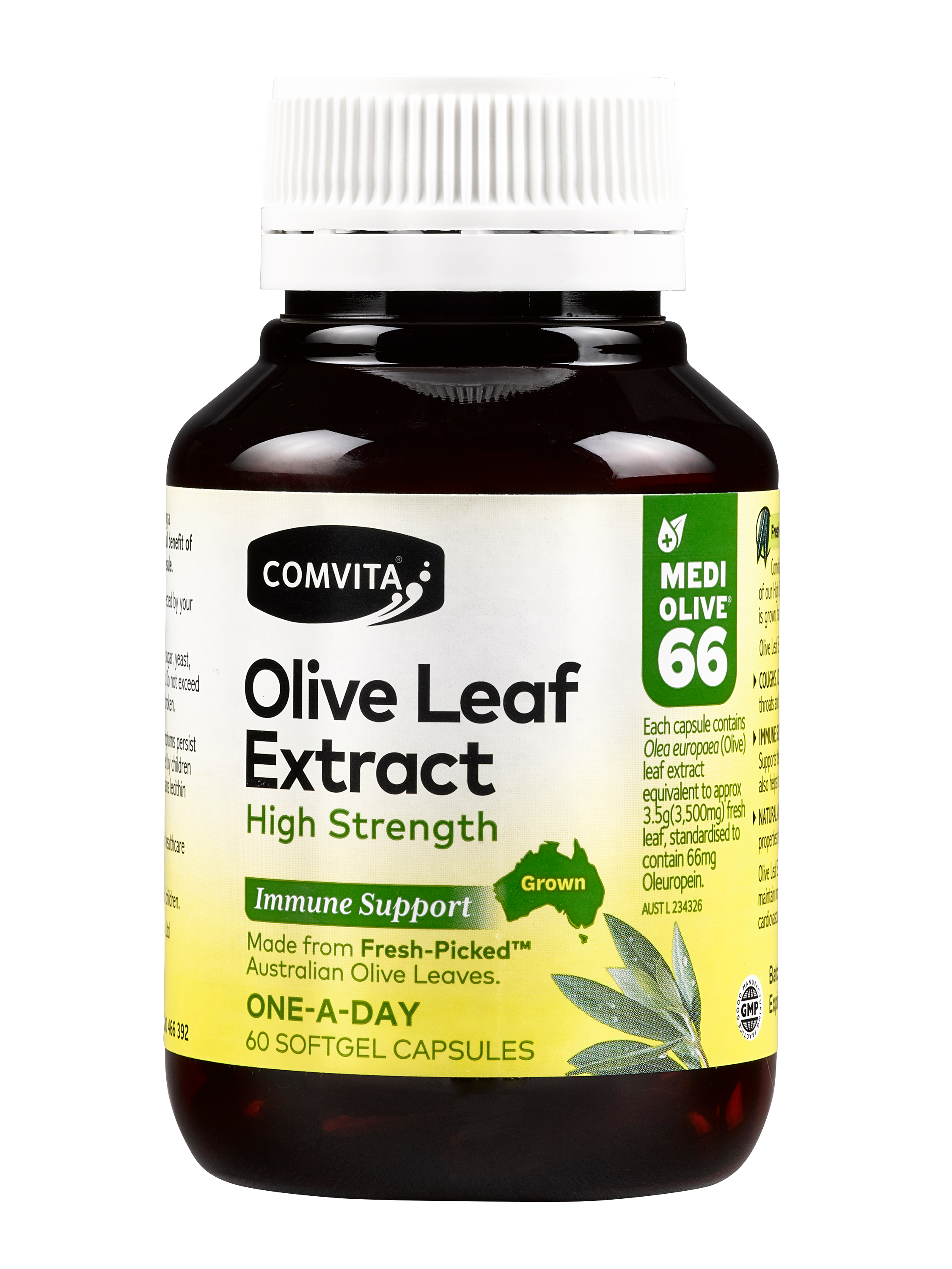 30% Off [Bundle of 6] Comvita Olive Leaf Extract Capsules (High Strength), 60 caps.