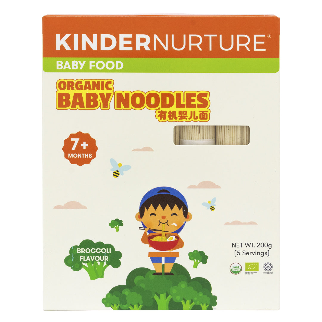 KinderNurture Organic Baby Noodles- Broccoli Flavour, 200g.
