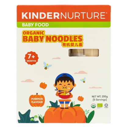 [25% Off Bundle Deal] 3 x KinderNurture Organic Baby Noodles- Pumpkin Flavour, 200g.