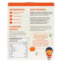 [25% Off Bundle Deal] 3 x KinderNurture Organic Baby Noodles- Pumpkin Flavour, 200g.