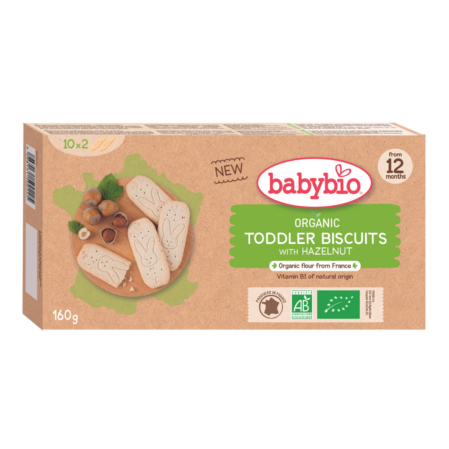 Babybio Biscuits With Hazelnut, 160 g.