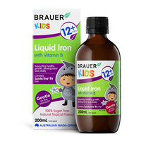 Brauer Kids Liquid Iron with Vitamin B, 200 ml.