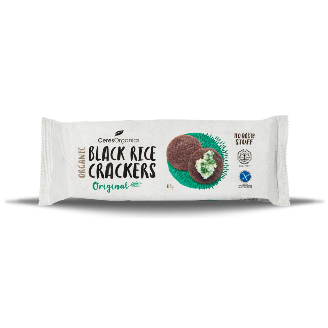 Ceres Organics Black Rice Crackers - Original, 115 g.-NaturesWisdom