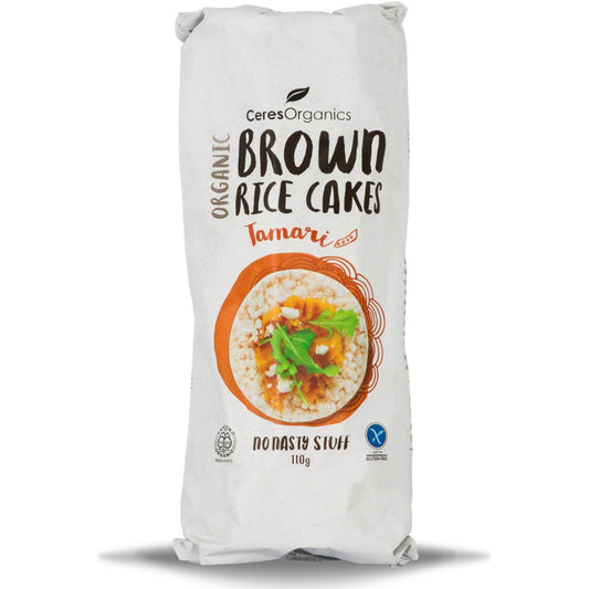 Ceres Organics Brown Rice Cakes - Tamari, 110 g.-NaturesWisdom