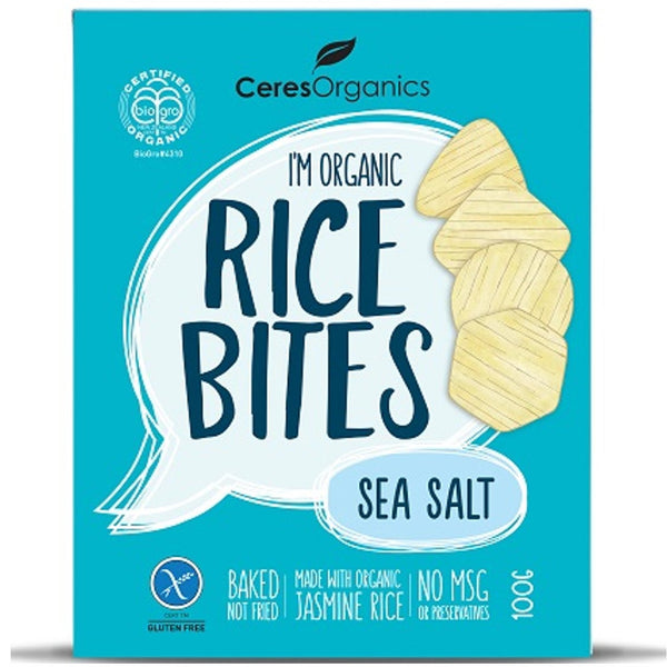 Ceres Organics Rice Bites - Sea Salt, 100 g.
