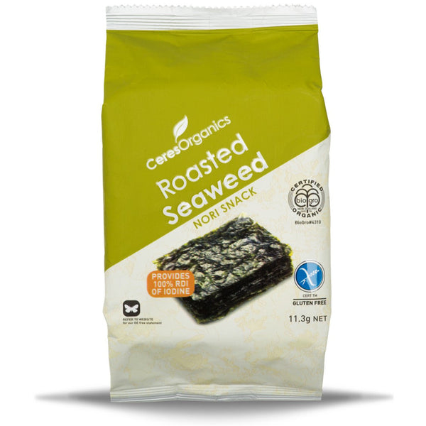 Ceres Organics Roasted Seaweed Nori Snack, 5 g.