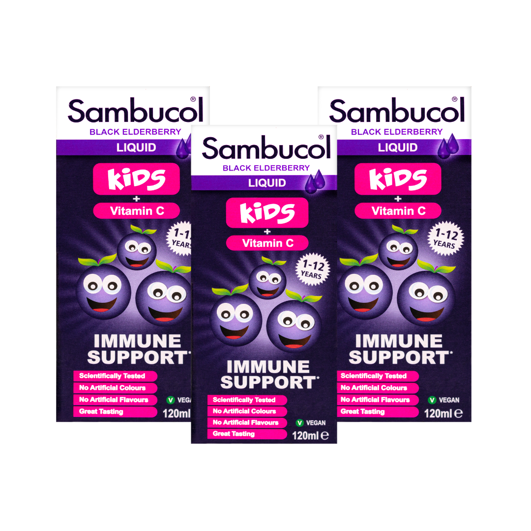 [25% Off Bundle Deal] 3 x Sambucol Kids Formula (UK Version), 120 ml.