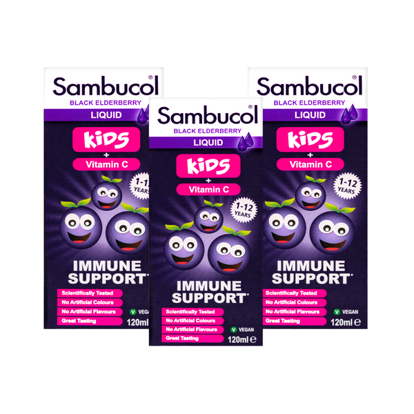 [25% Off Bundle Deal] 3 x Sambucol Kids Formula (UK Version), 120 ml.
