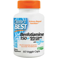 Doctor's Best Best Benfotiamine 150 + Alpha Lipoic Acid 300, 60 vcaps-NaturesWisdom