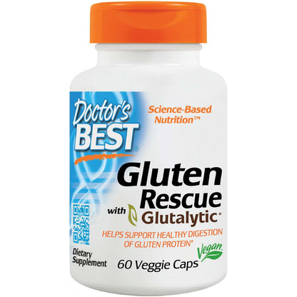Doctor's Best Gluten Rescue with Glutalytic, 60 vcaps-NaturesWisdom