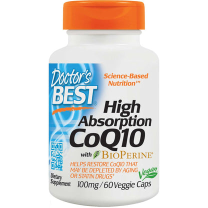 Doctor's Best High Absorption CoQ10 with BioPerine 100mg, 60 vcaps-NaturesWisdom