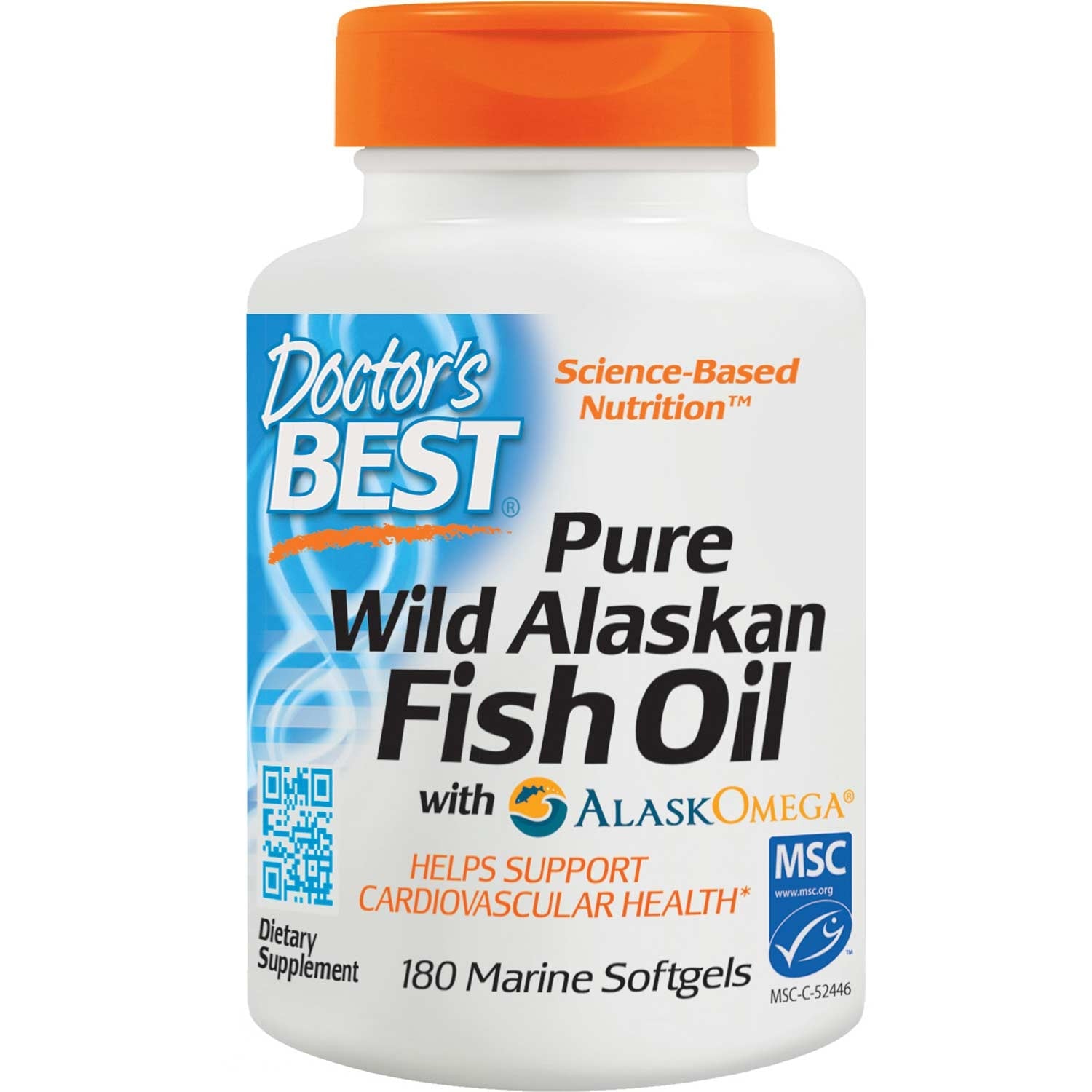 Doctor's Best Pure Wild Alaskan Fish Oil, 180 sgls-NaturesWisdom