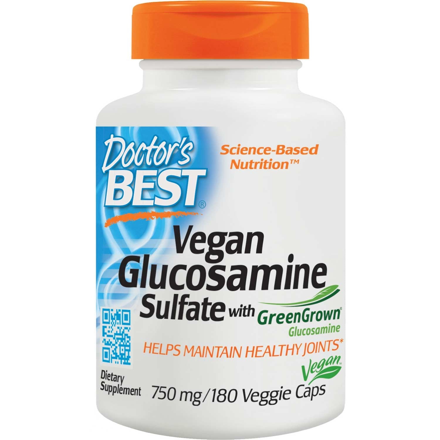 Doctor's Best Vegan Glucosamine Sulfate with GreenGrown Glucosamine 750mg, 180 vcaps-NaturesWisdom