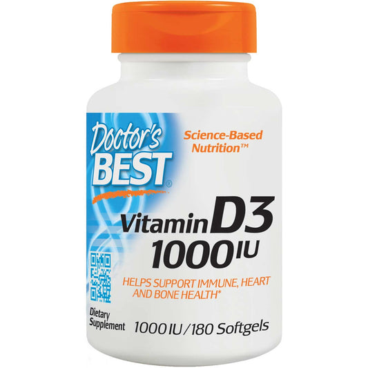 Doctor's Best Vitamin D3 1000IU, 180 sgls-NaturesWisdom