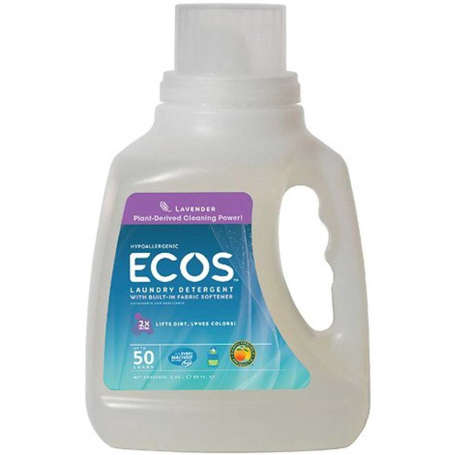 Earth Friendly 2X Concentrate ECOS Laundry Liquid - Lavender, 1478.5 ml.-NaturesWisdom