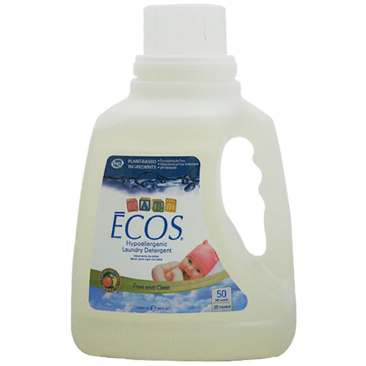 Earth Friendly Baby ECOS Laundry Liquid - Free & Clear, 1478.5 ml.-NaturesWisdom