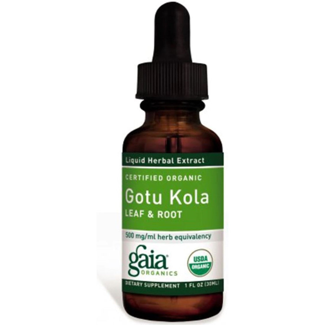 Gaia Herbs Gotu Kola Leaf & Root (Certified Organic), 30 ml.-NaturesWisdom