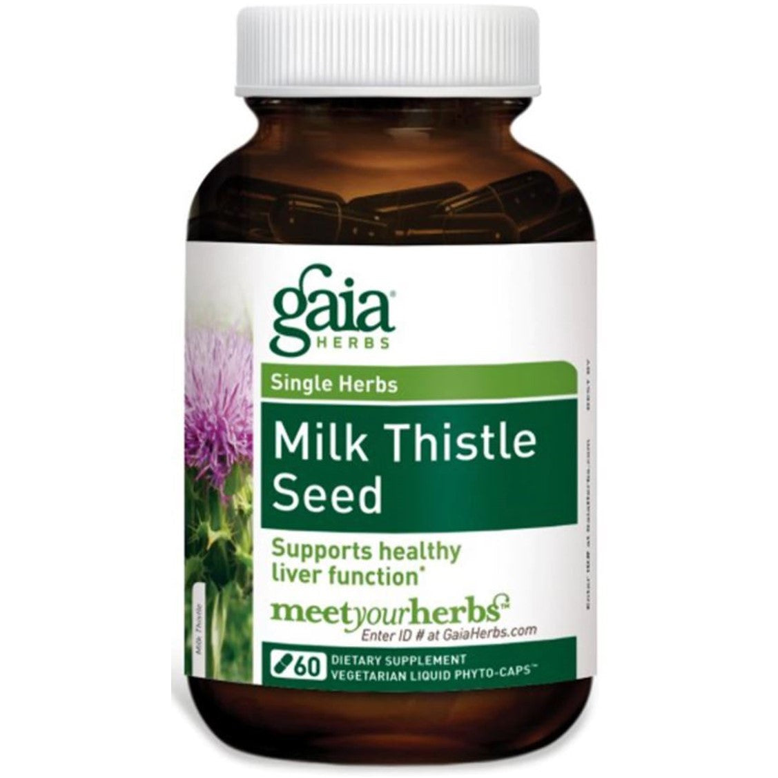 Gaia Herbs Milk Thistle Seed Liquid Phyto-Caps, 60 caps.-NaturesWisdom