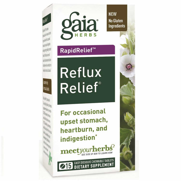 Gaia Herbs Reflux Relief, 15 tabs.