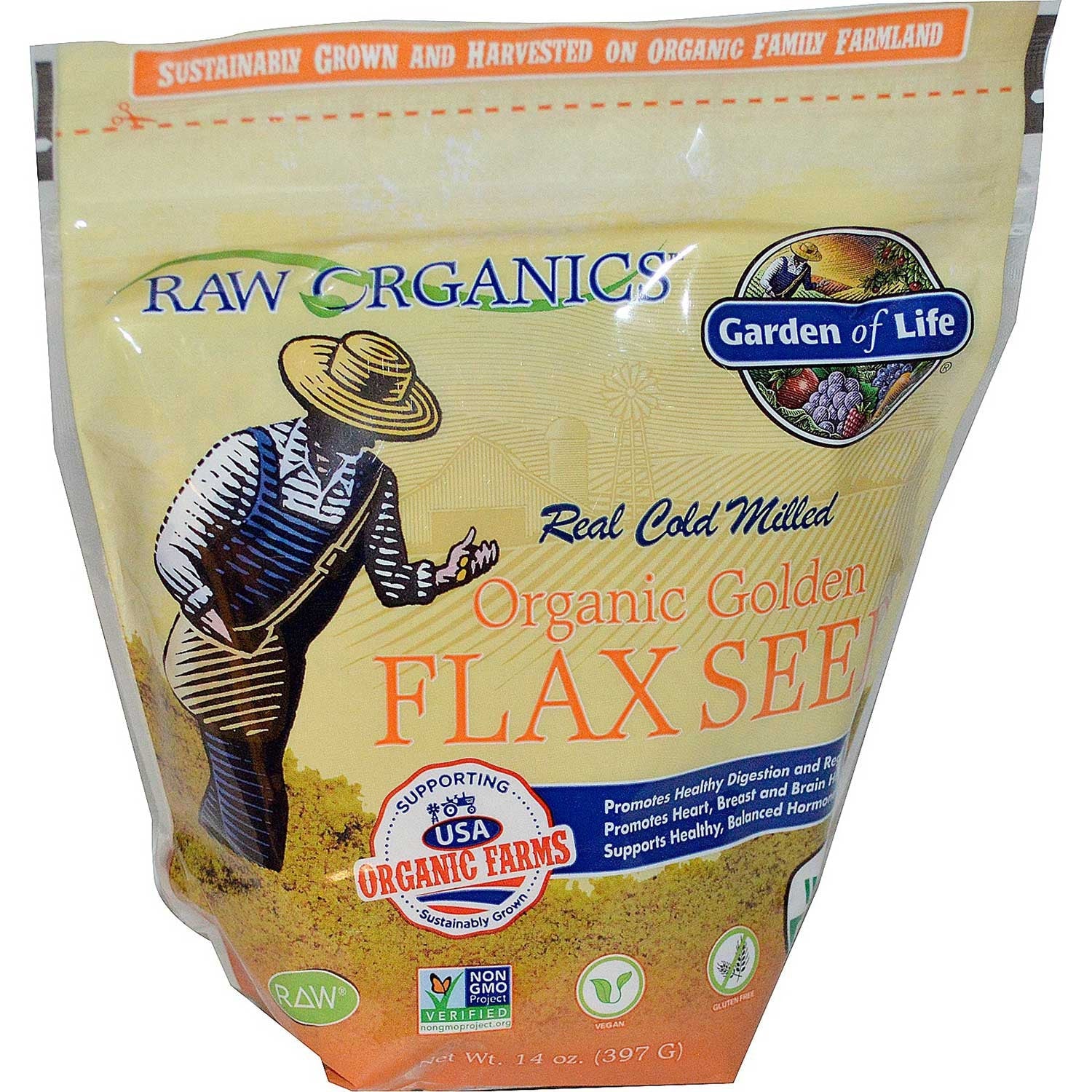 Garden of Life RAW Organics - Organic Golden Flax Seed, 397 g.-NaturesWisdom
