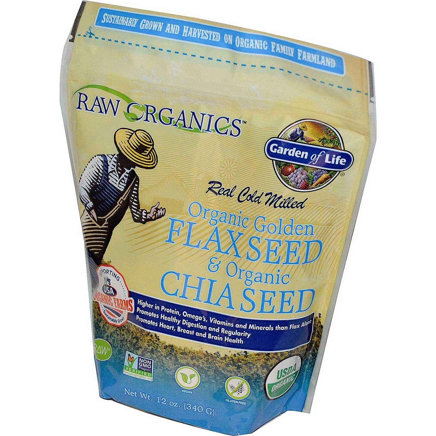 Garden of Life RAW Organics - Organic Golden Flax Seed & Organic Chia Seed, 340 g.-NaturesWisdom