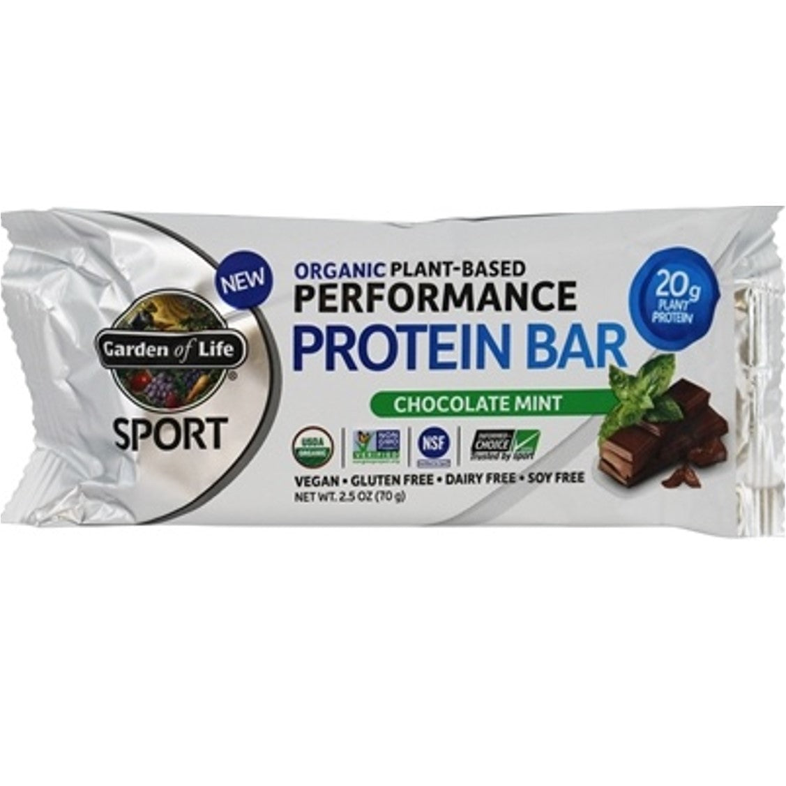 Garden of Life Organic Sport Protein Bar (Choc Mint), 75g-NaturesWisdom