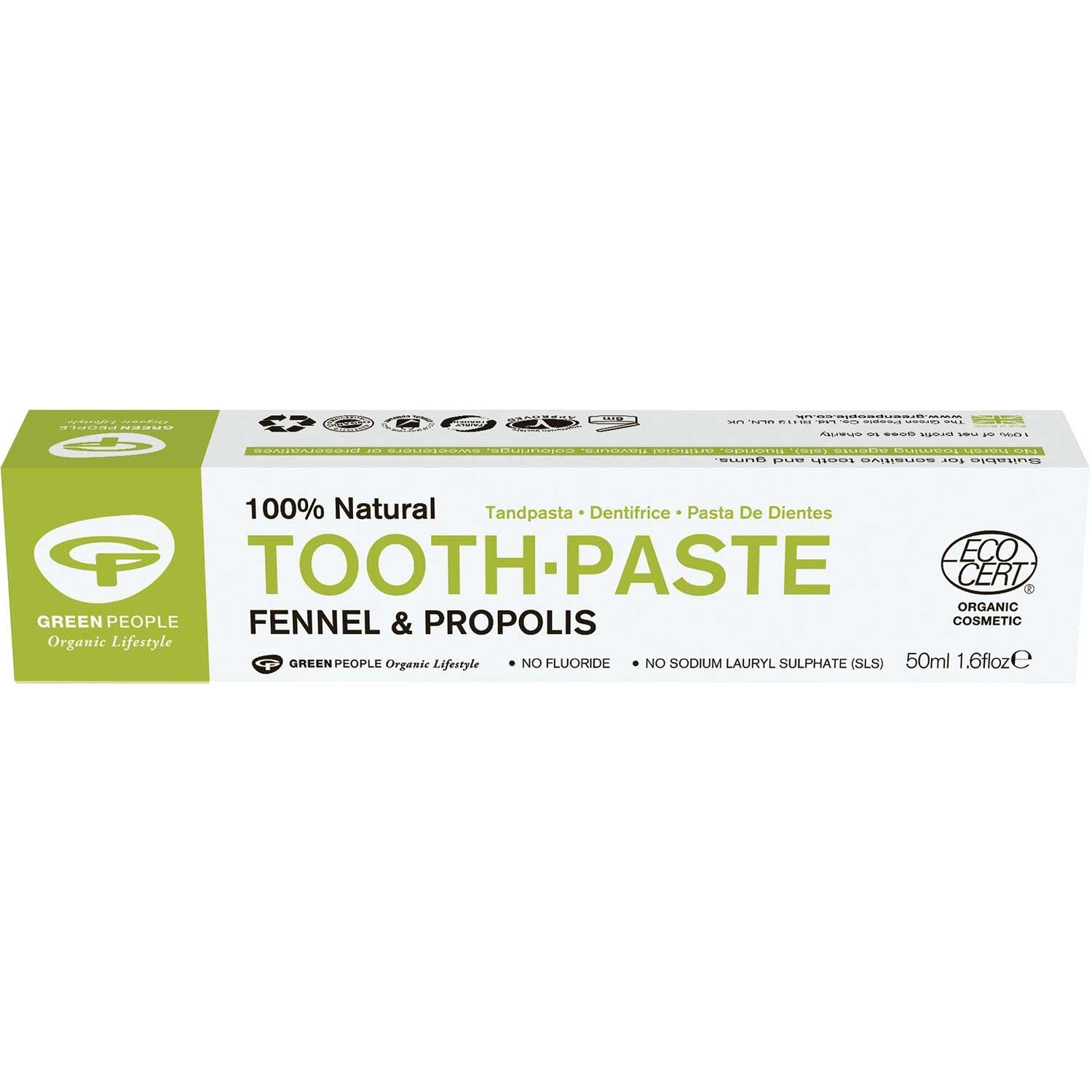 Green People Organic Fennel & Propolis Toothpaste, 50 ml.-NaturesWisdom