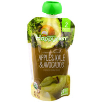 Happy Family Happy Baby Stage 2 Clearly Crafted - Apples Kale & Avocadoes, 113 g.-NaturesWisdom