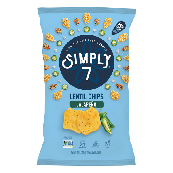 Simply 7 Lentil Chips - Jalapeno, 113g.