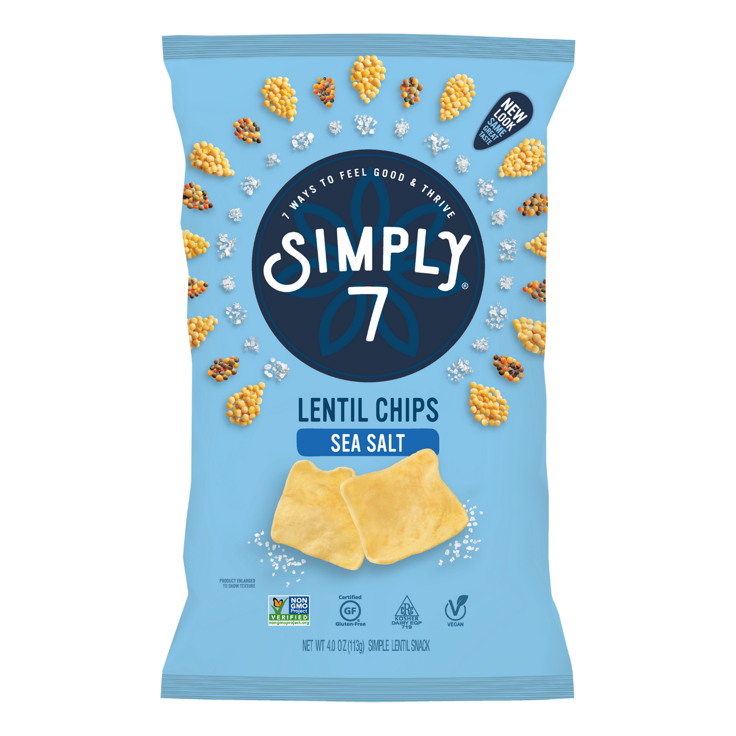 Simply 7 Lentil Chips - Sea Salt, 113 g.