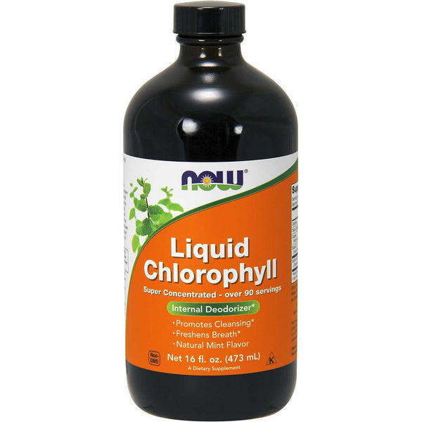 NOW Chlorophyll Liquid 3X w/Peppermint, 473 ml.