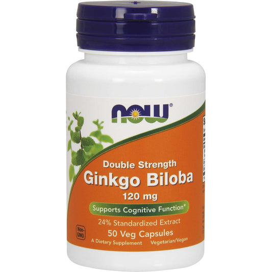 NOW Ginkgo Biloba 120 mg w/Gotu Kola & Eleuthero, 50 Vcaps.-NaturesWisdom