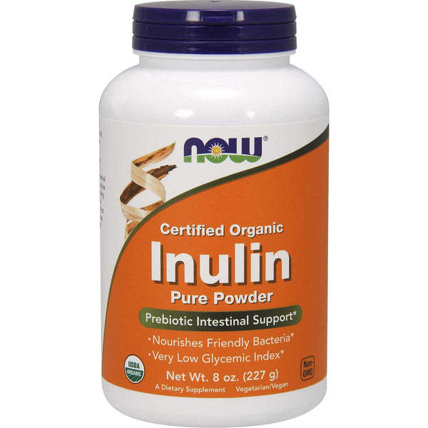 NOW Inulin Prebiotic FOS Powder (Organic), 227 g.
