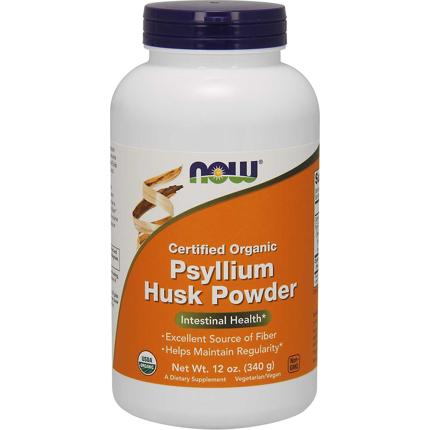 NOW Psyllium Husk Powder - Organic, 340 g.-NaturesWisdom