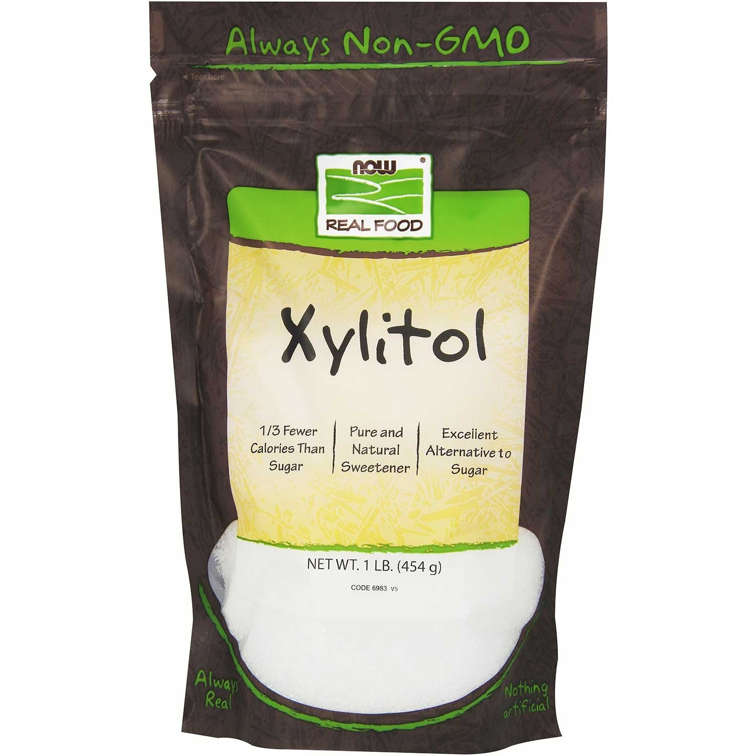 NOW Real Food 100% Pure Xylitol, 454 g.-NaturesWisdom