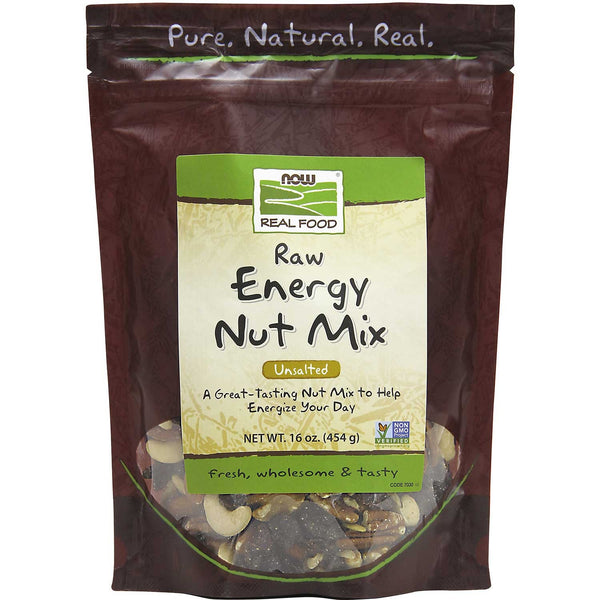 NOW Real Food Energy Nut Mix - Raw, Unsalted, 454 g.