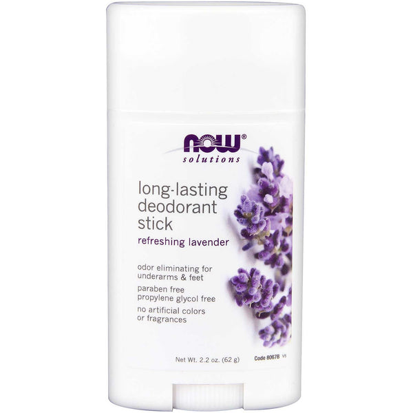 NOW Solutions Long Lasting Deodorant Stick - Lavender, 62 g.