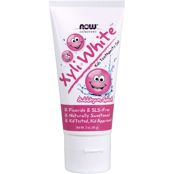 NOW XyliWhite Kids Toothpaste Gel - Bubblegum Splash, 85 g.