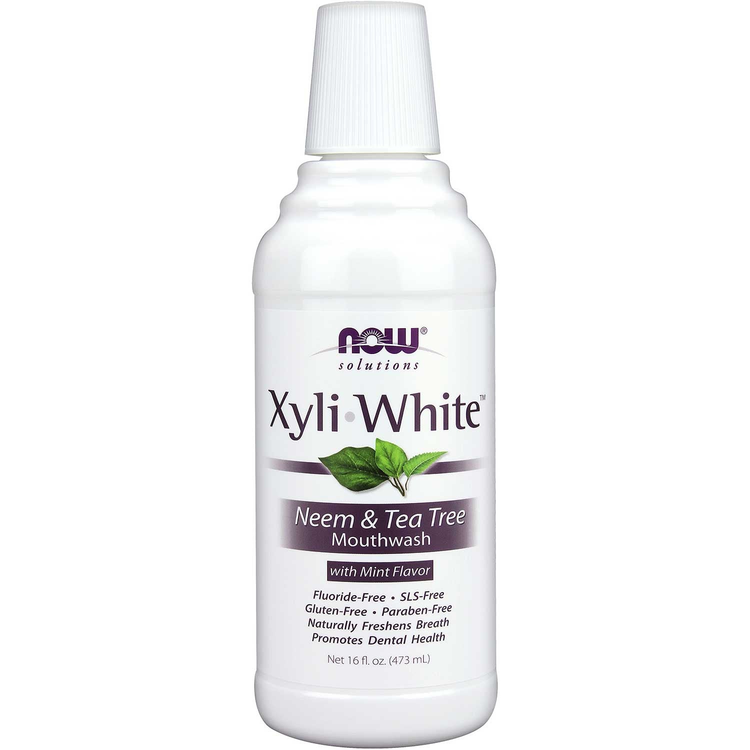 NOW XyliWhite Mouthwash - Neem & Tea Tree, 473 ml.-NaturesWisdom